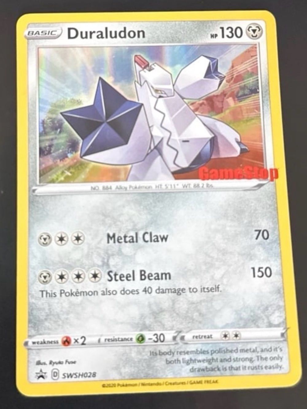 Duraludon SWSH028 GameStop Promo 2021 released HoloFoil rare edition stamped NM
